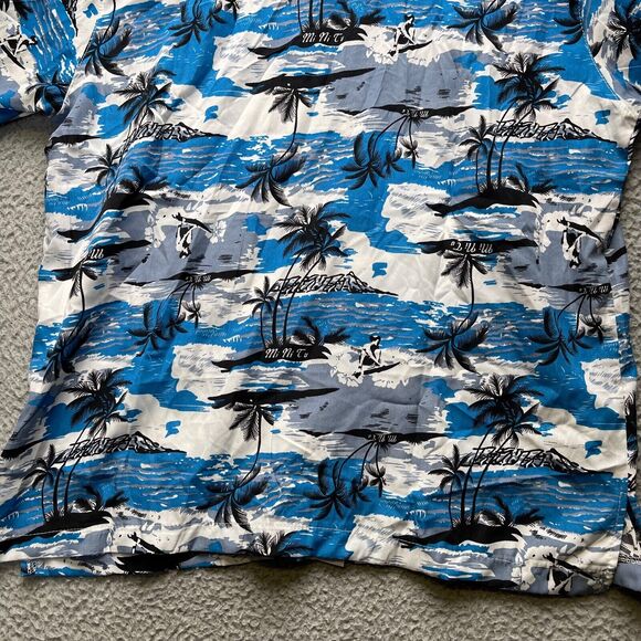 Han Ton Hawaiian Shirt Mens Large Aloha Tropical Button Up Short Sleeve - Picture 14 of 15